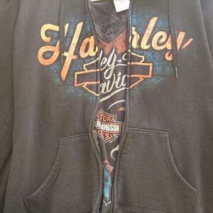 Harley-Davidson Black and Orange Hoodie W/ Matching Tank